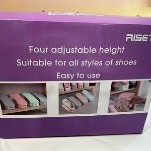 Shoe Organizers with Adjustable Height. 25 organizers are included.